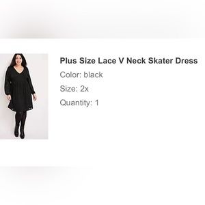 Plus Size Lace V Neck Skater Dress 2X Maurices